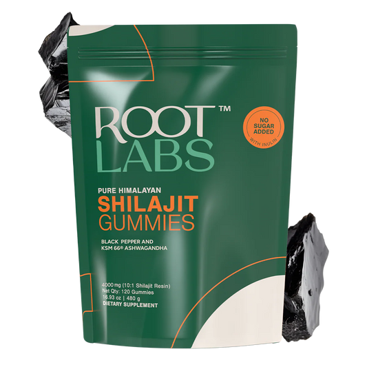 ROOT LABS 10-in-1 Alpha Shilajit Gummies | 4000 mg Pure Himalayan Shilajit with Tongkat Ali & Maca Root | for Men & Women | ShilAbsorb Bioavailability Tech | Sugar-Free, Vegan | 120 Gummies